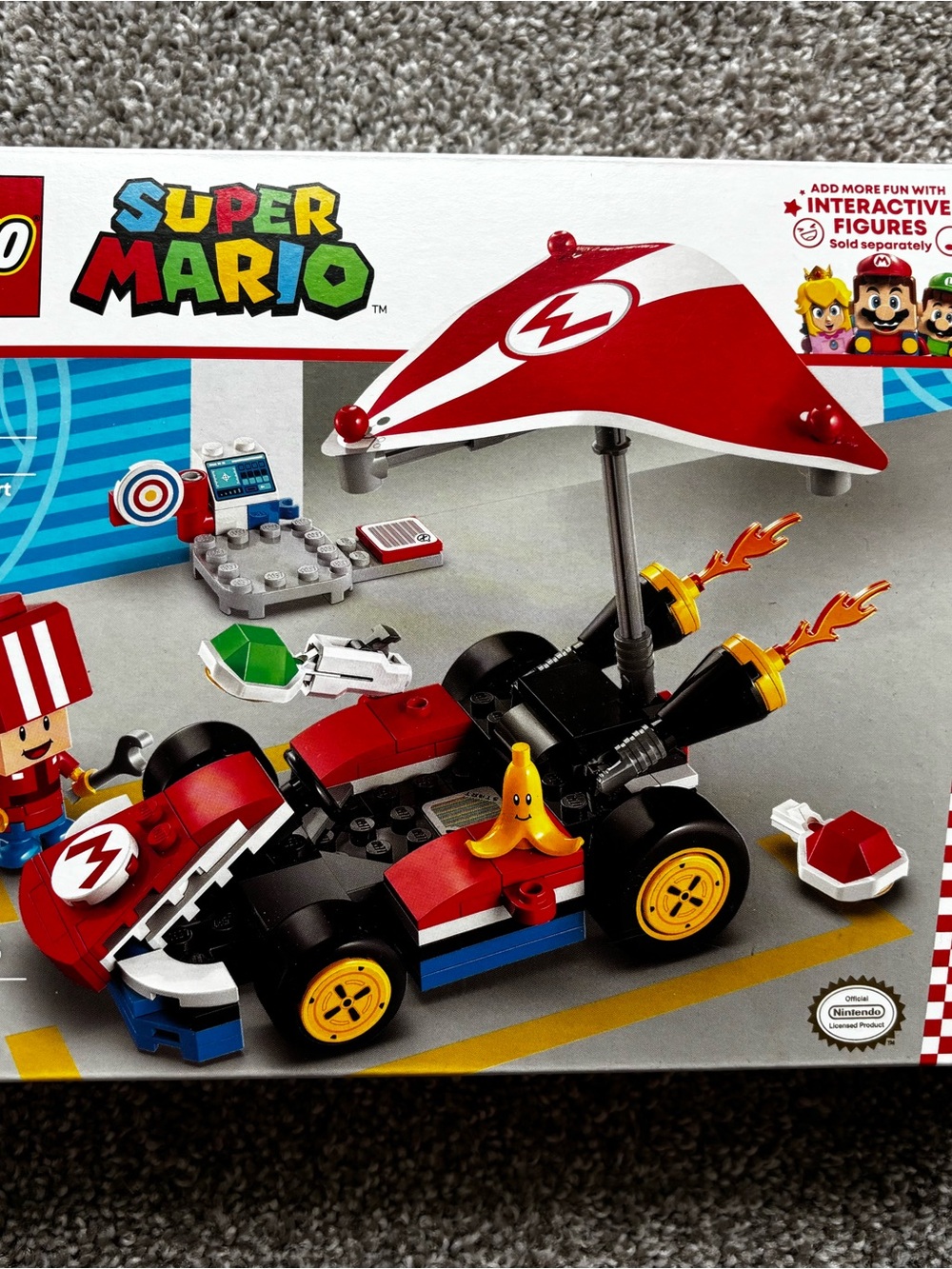 LEGO Super Mario Red and Black Standard Kart with Yellow Wheels - Picture 3 of 4